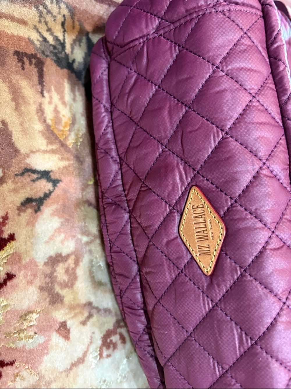 MZ Wallace Quilted Plum Backpack with Detachable Phone Pouch - Picture 4 of 6